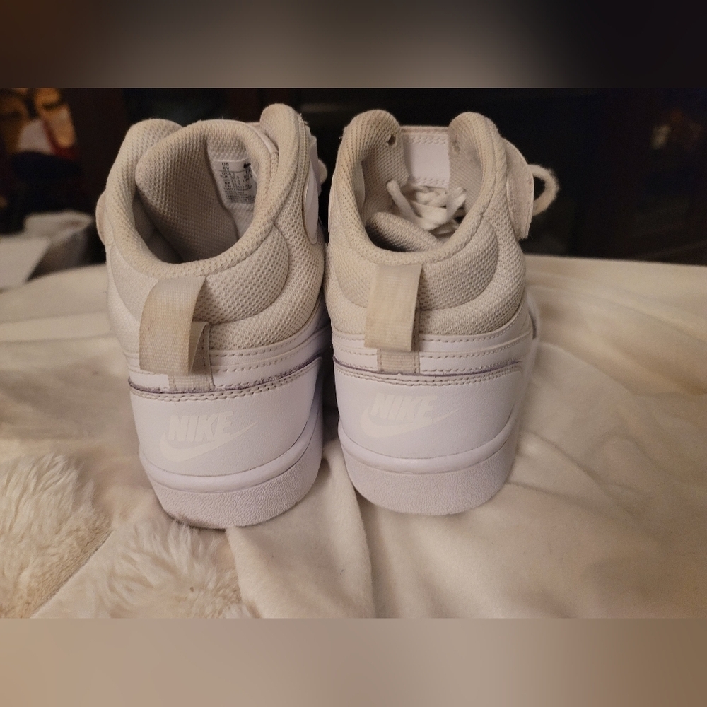 Nike‎ Court Borough Mid 2 White/White Sneakers Shoes CD7782-100 5Y - Picture 7 of 11